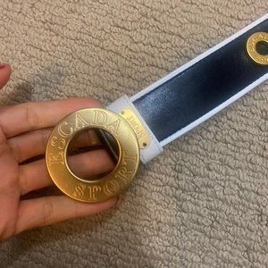 Escada Sport Leather navy belt Gold rivets !